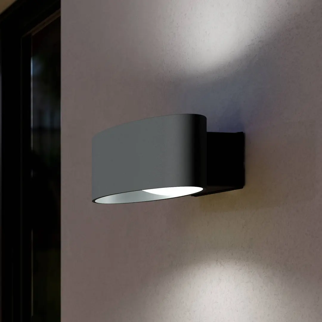EGLO LED-Außenwandlampe Chinoa, anthrazit, Breite 27 cm, Metall