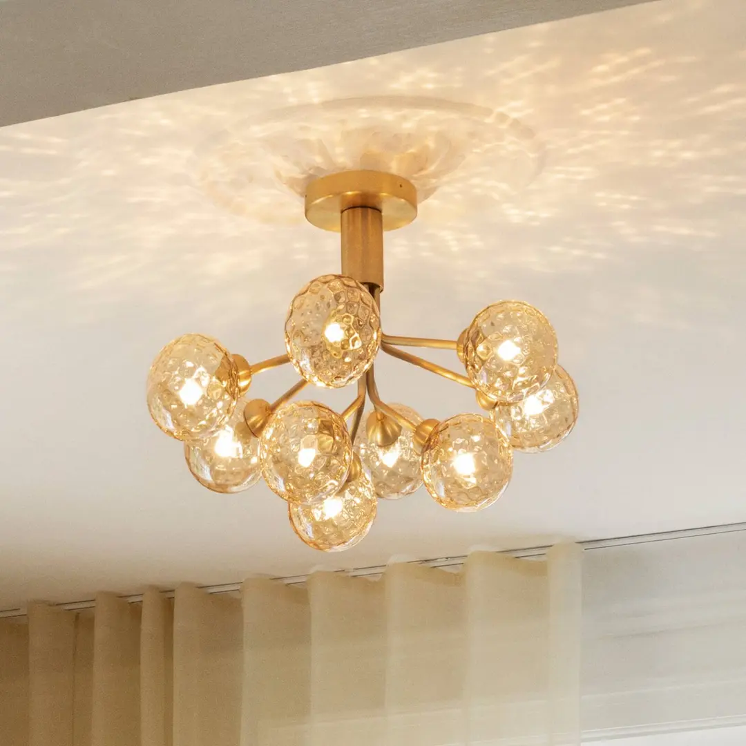 Nuura Deckenlampe Apiales 9, Ø 60 cm, messing-/goldfarben