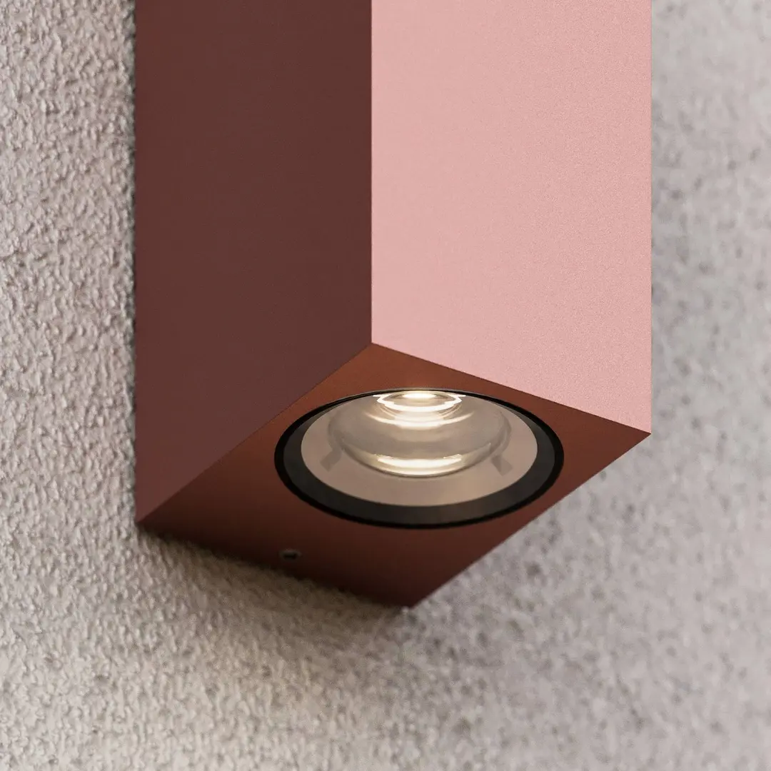 LUCANDE LED-Außenwandleuchte Tavi, rostbraun, Aluminium, up/down