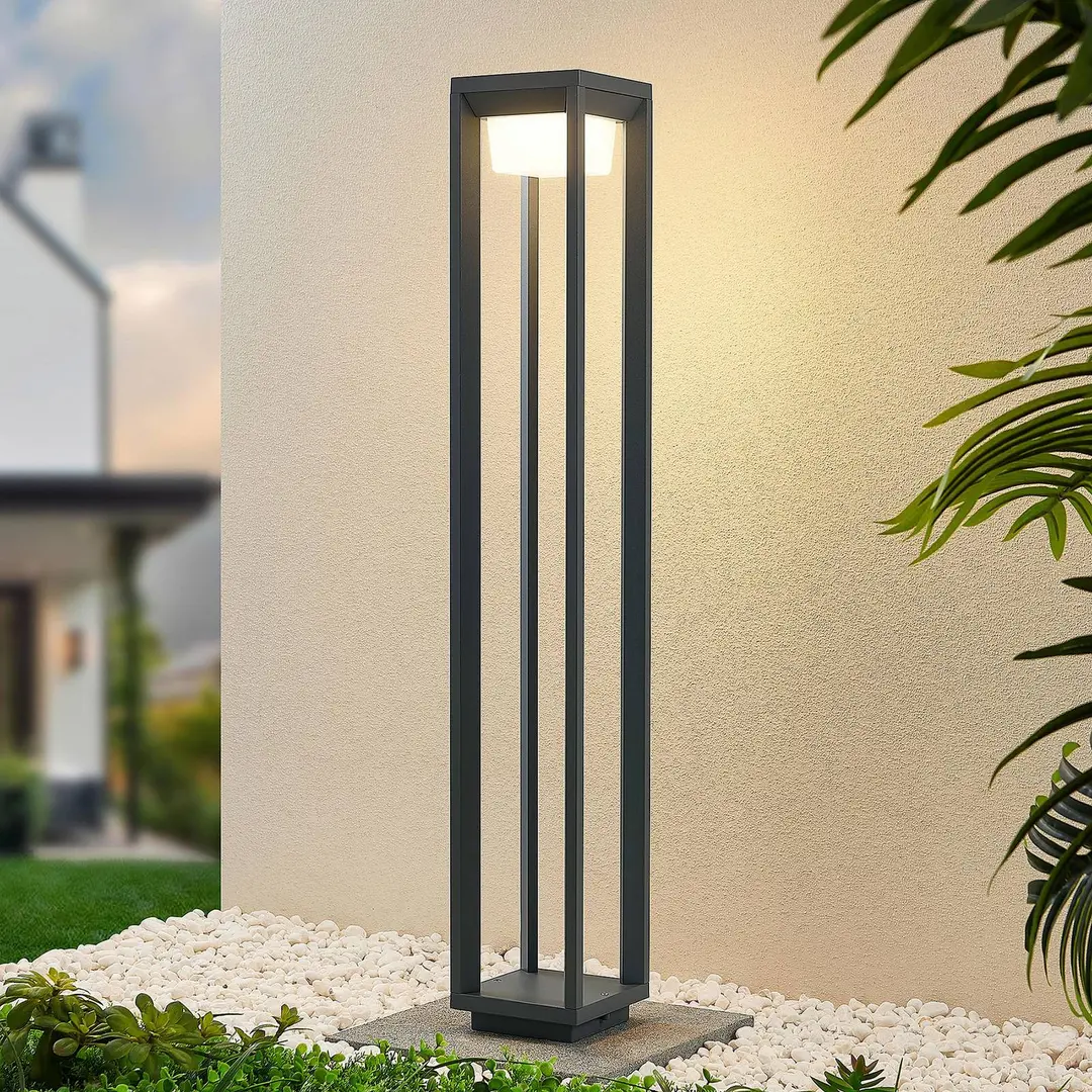 Prios LED-Wegeleuchte Gamion, 90 cm, anthrazit, Metall, IP54