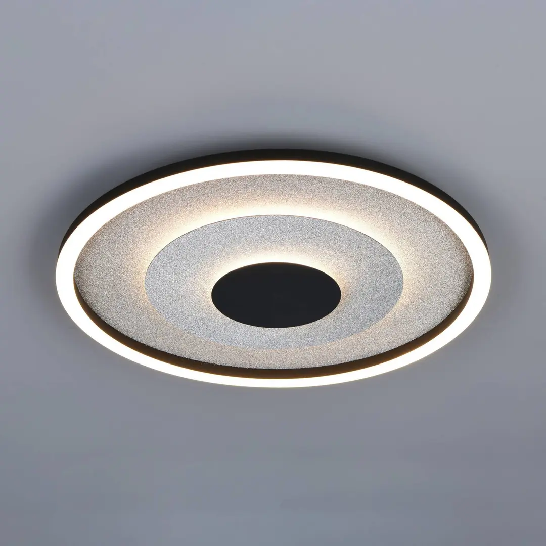 Reality Leuchten LED-Deckenleuchte Yomo, schwarz, Metall, 3.000 K