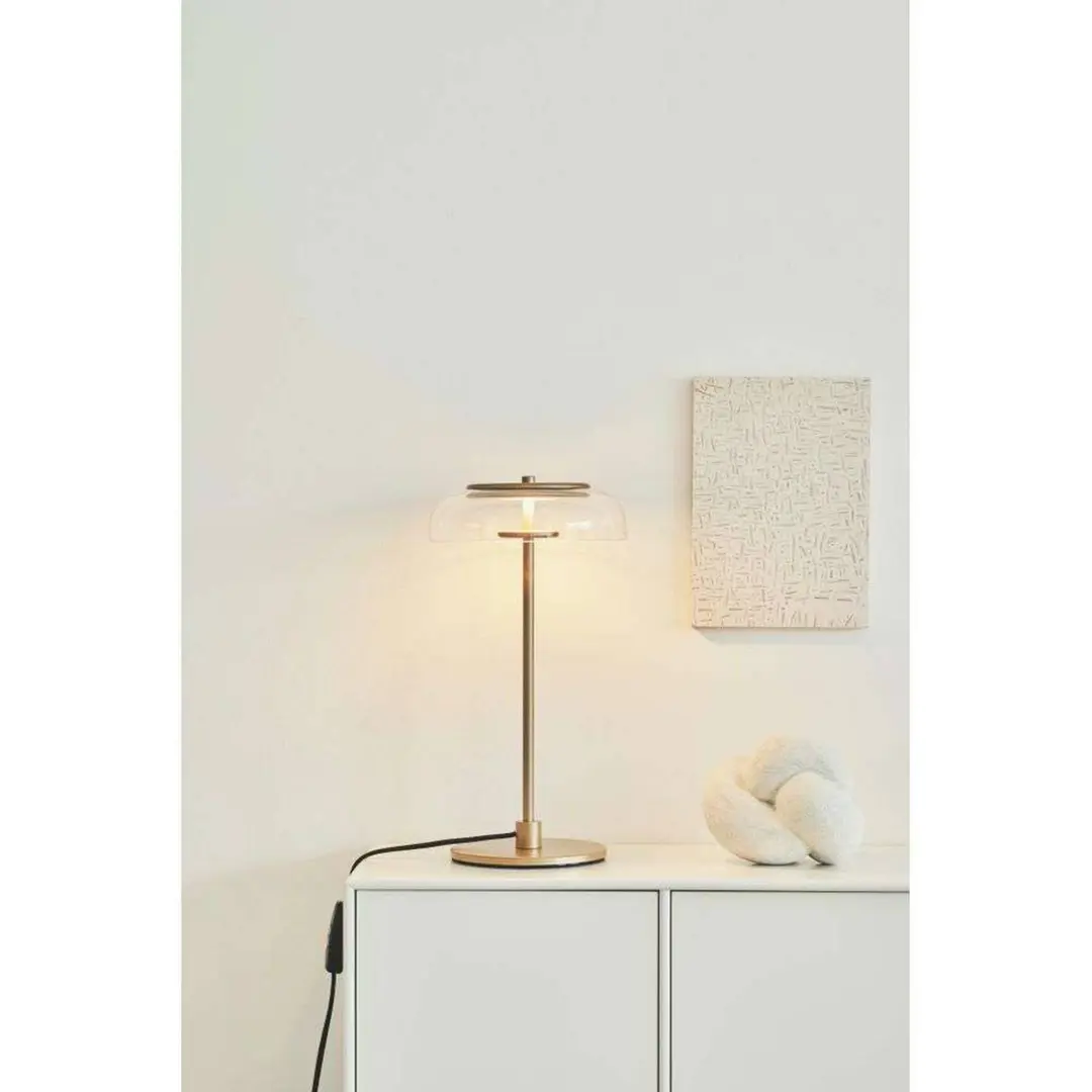 Nuura LED-Tischleuchte Blossi, Höhe 43 cm, goldfarben/klar