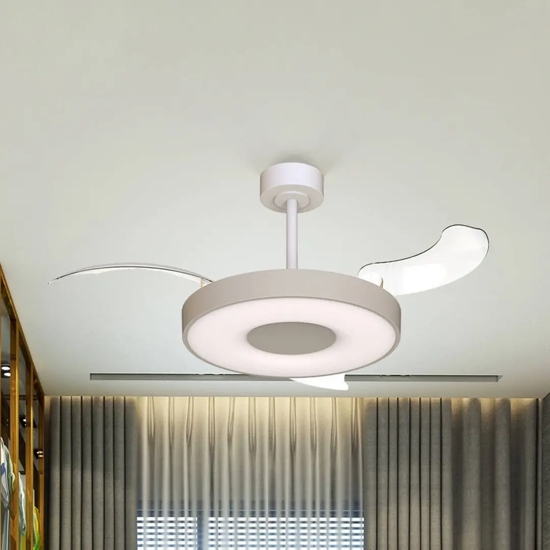 Mantra Iluminación Smart LED-Deckenventilator Coin Mini, beige/weiß, DC, leise