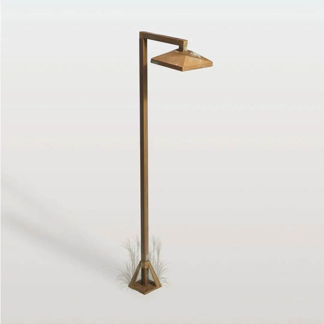 Moretti Luce LED-Wegeleuchte Aura Edge, 80 x 19,5 cm, messing antik