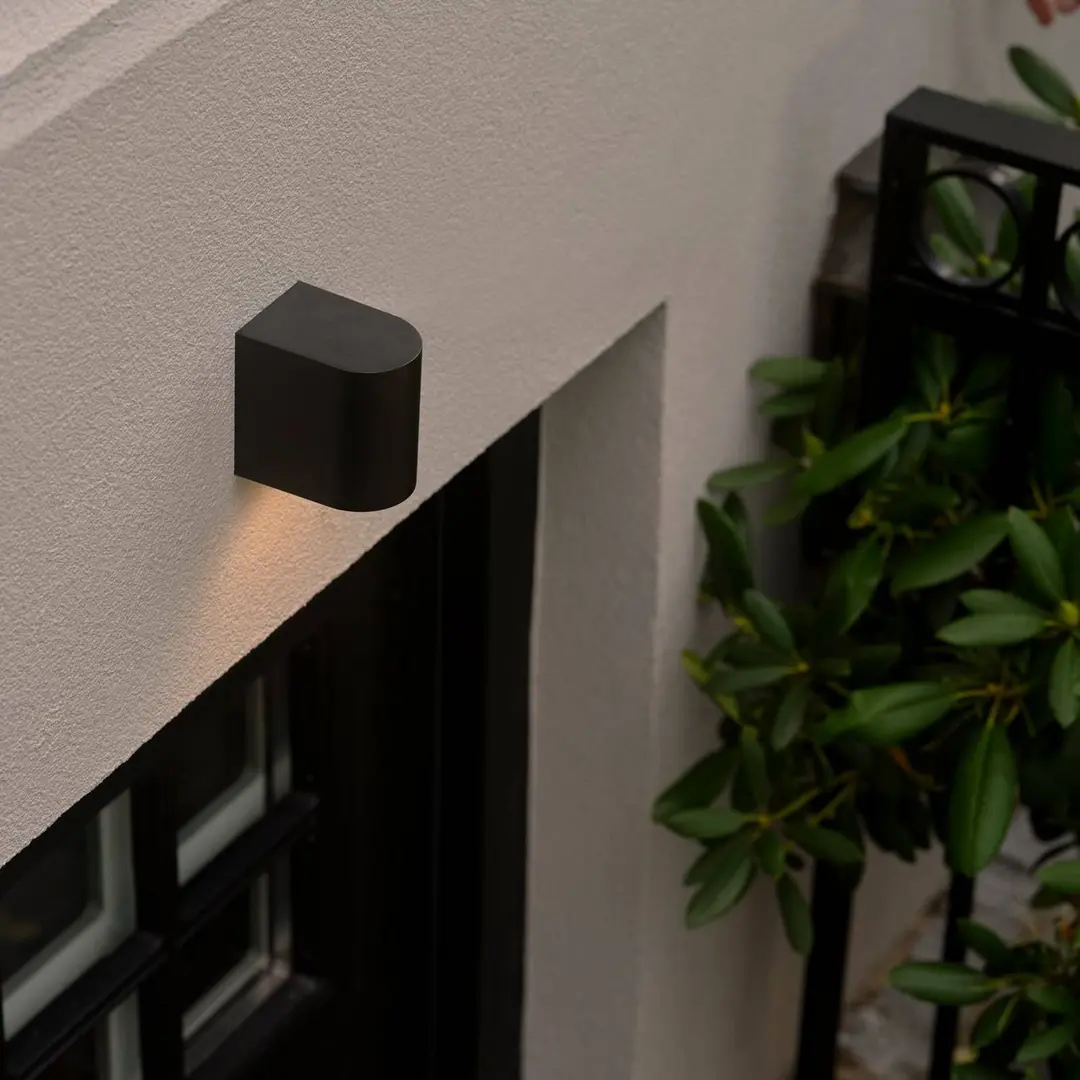 Nordlux Außenwandleuchte Dion Single, schwarz, GU10, Aluminium, IP44