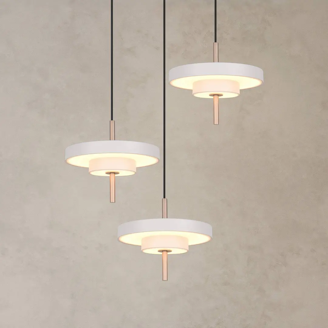 Trio Lighting LED-Hängelampe Keaton, hellgrau, Ø 45 cm, Metall, CCT 3-flg.