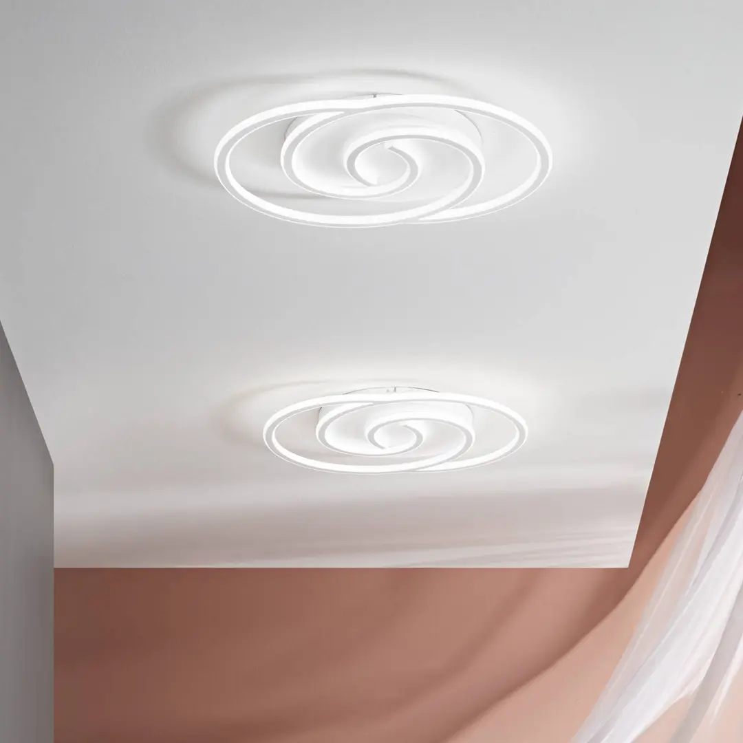 Luce Ambiente Design LED-Wandlampe Cayman Ovale, weiß Höhe 60 cm, Metall CCT