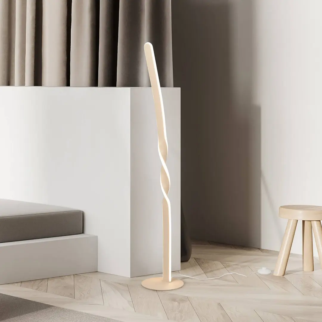 Reality Leuchten LED-Stehleuchte Ginko, sand, Metall, Höhe 110 cm