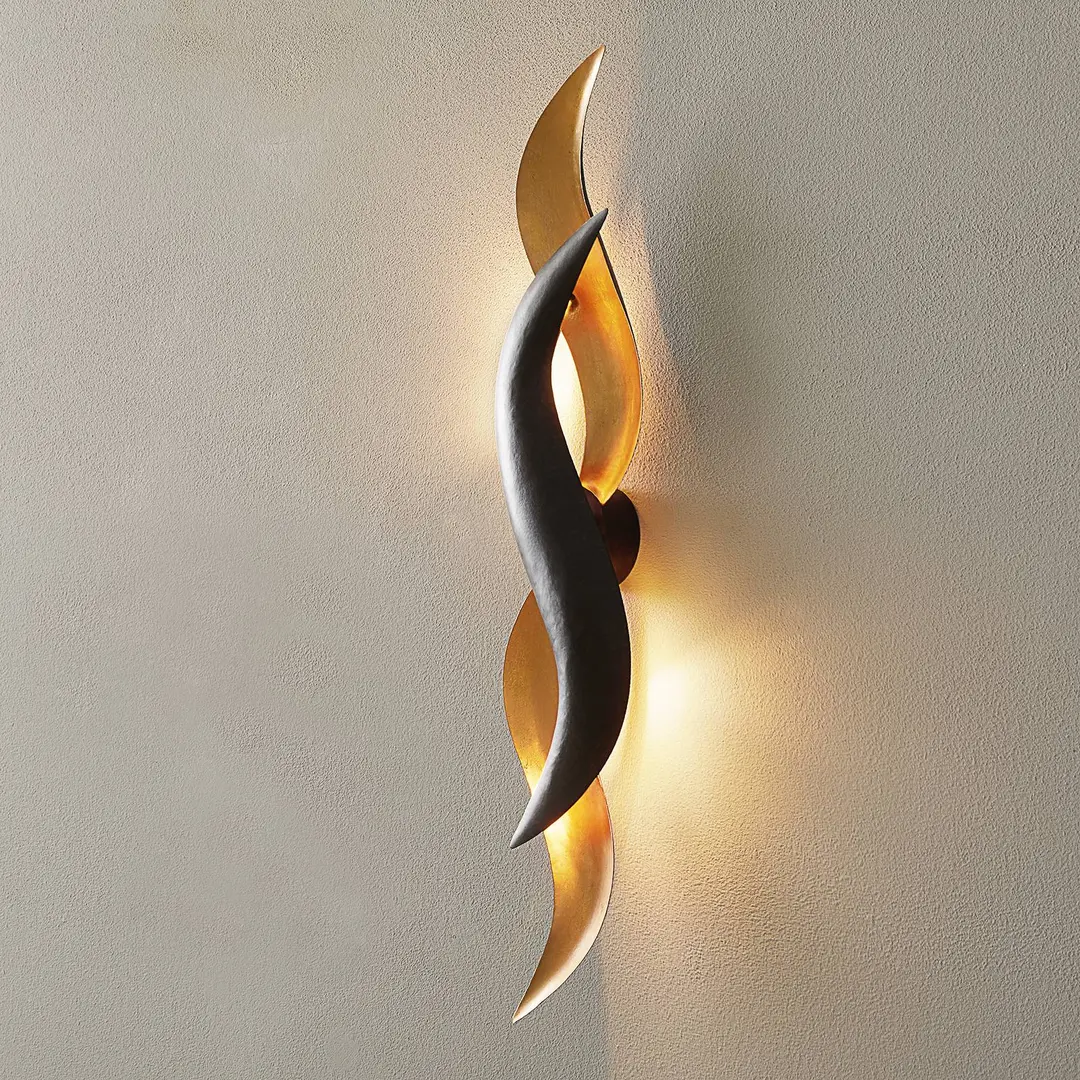 Holländer Goldglänzende Designer-LED-Wandleuchte Corallo