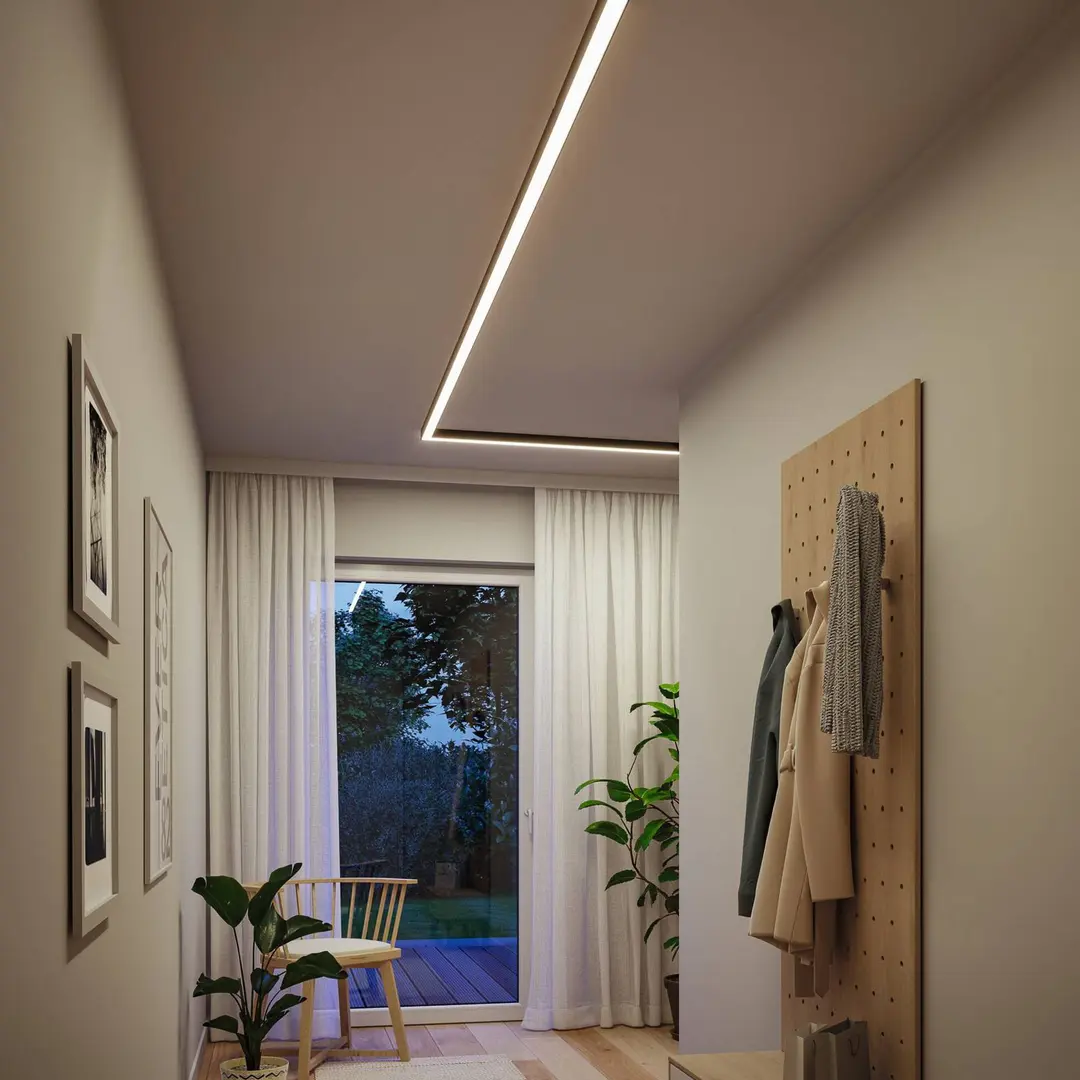 Paulmann LED-Lichtleiste Linion, schwarz, 90° Ecke, 3.000 K