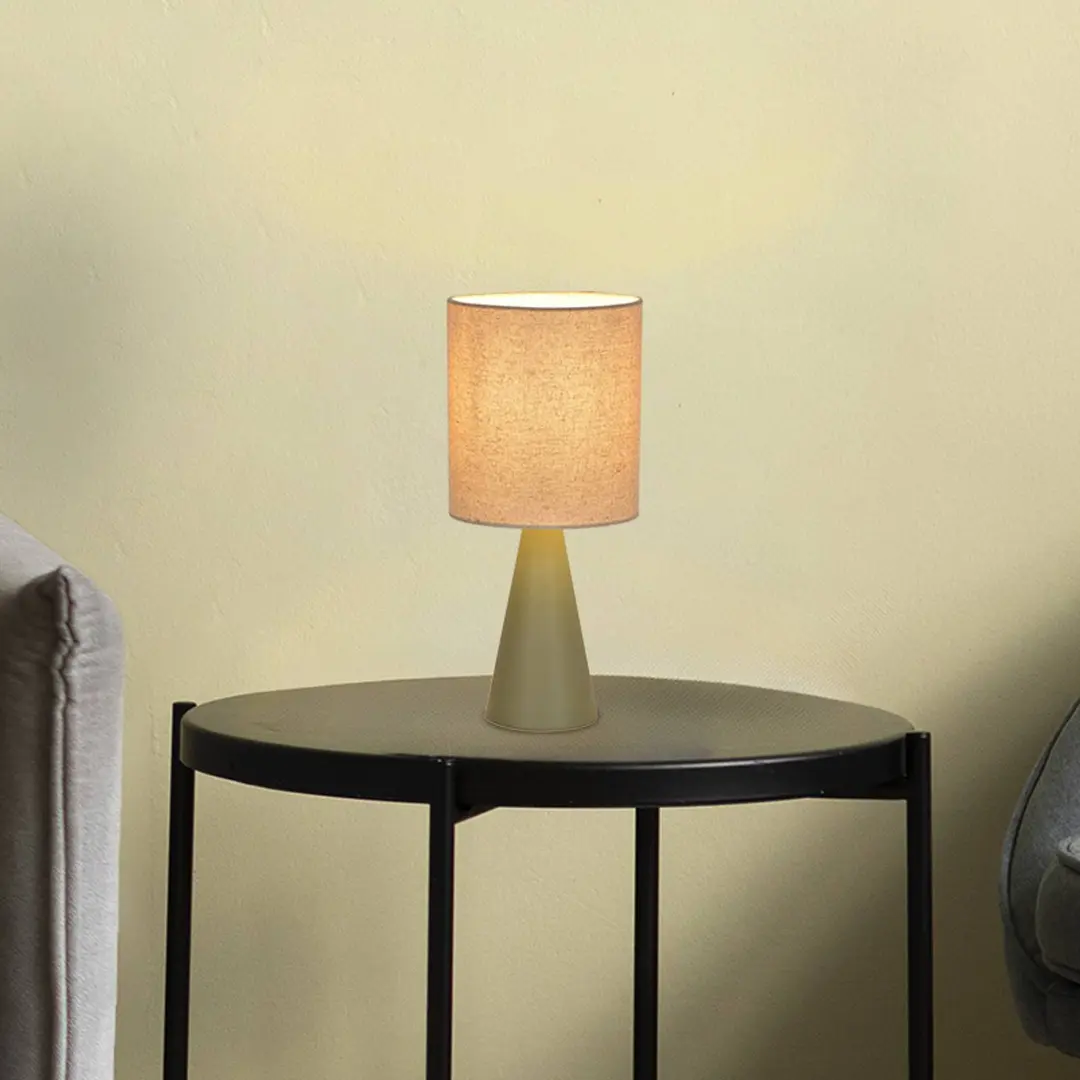 COREP Tischlampe Sally, lichen/beige Höhe 33 cm Metall/Stoff