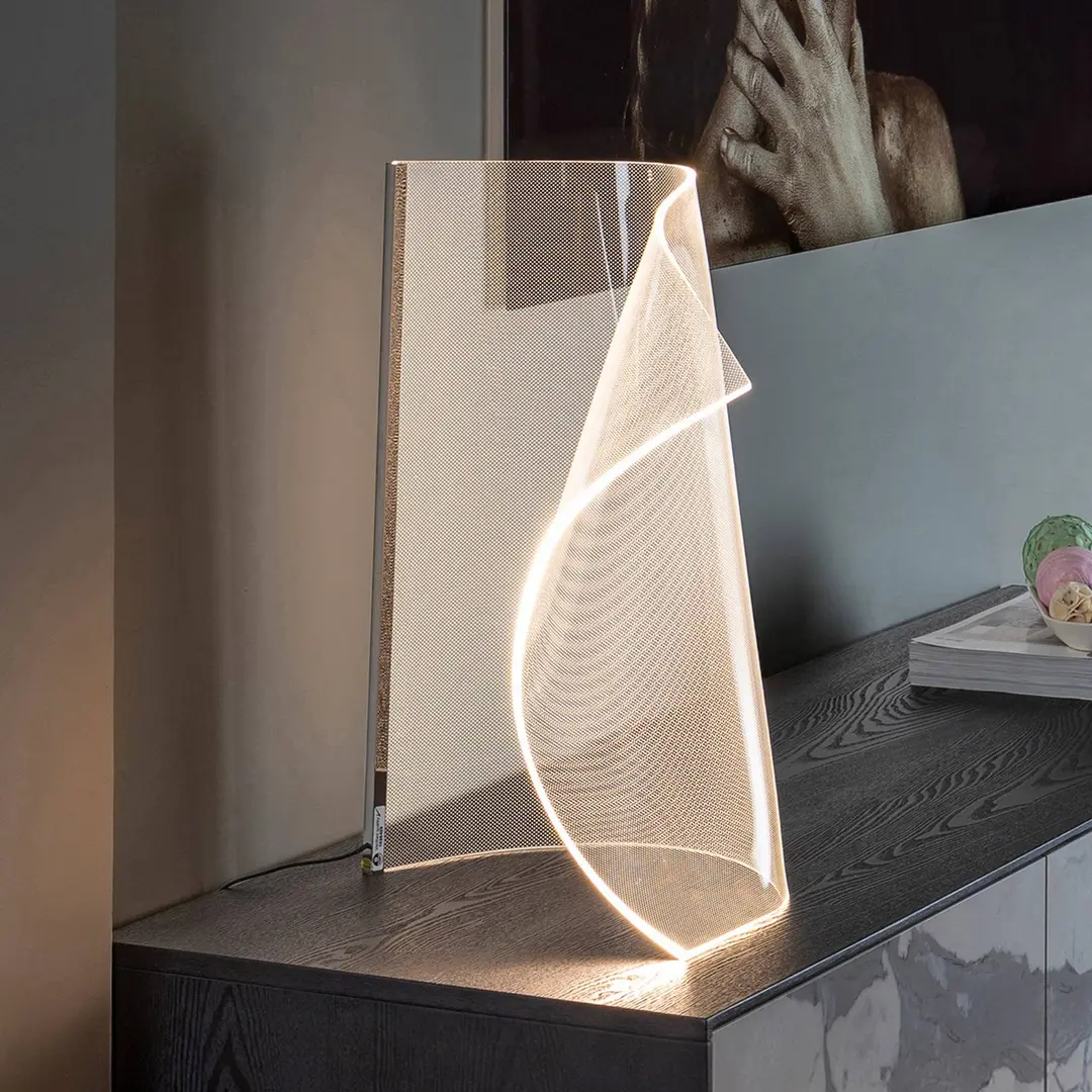 Schuller Valencia LED-Tischleuchte Velos II, chrom, Dimmer, Metall, Kunststoff