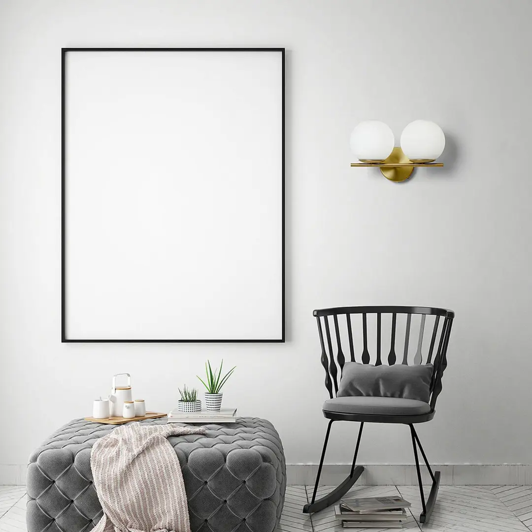 miloox by Sforzin Wandleuchte Jugen, gold, zweiflammig