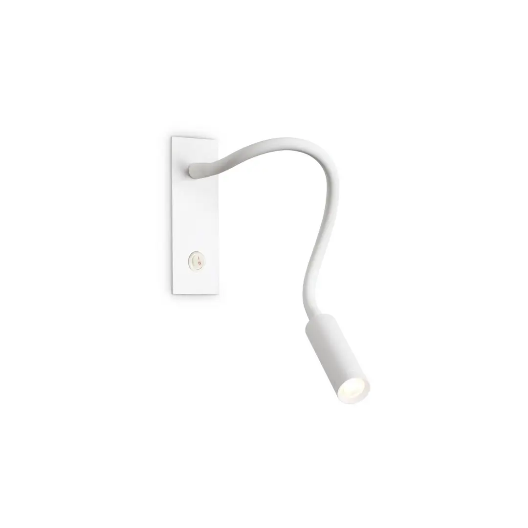Ideal Lux LED-Wandleuchte IO, weiß, Flexarm, Schalter