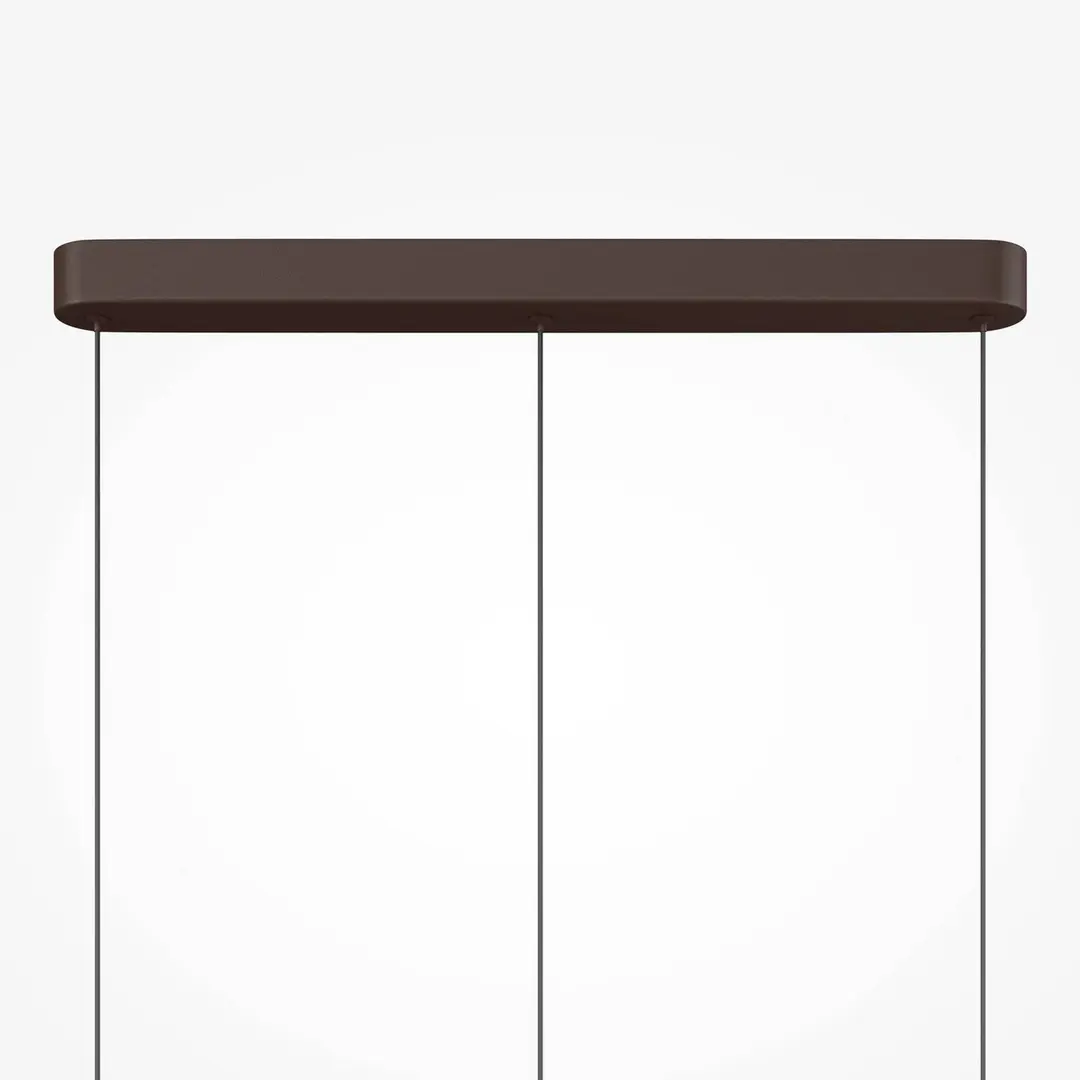 Maytoni LED-Hängeleuchte Nuvem, braun, Opalglas, Länge 66 cm, 3-flg.