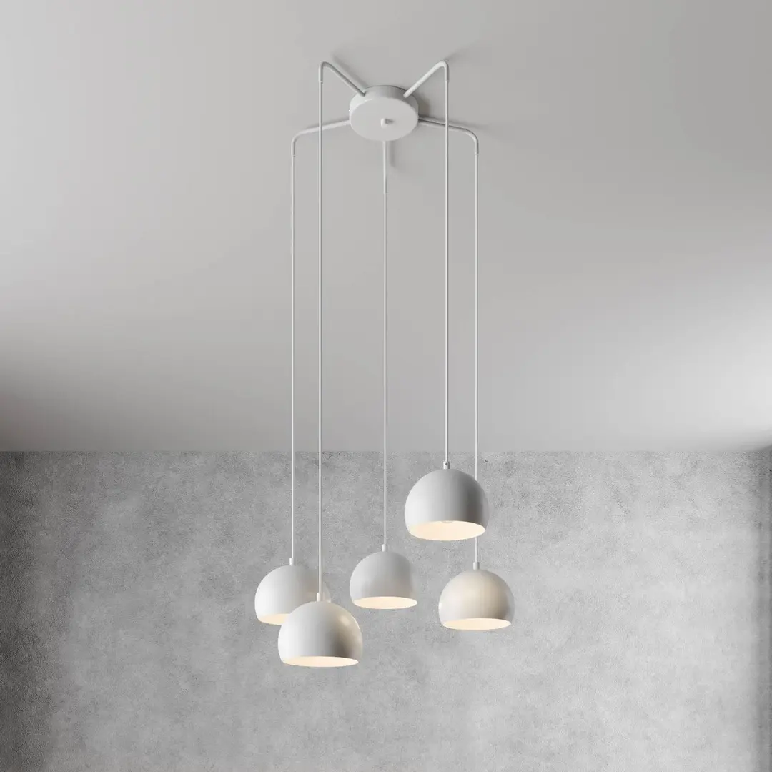 Luminex Hängelampe Sool, weiß, Ø 53 cm, 5-flg., Metall, E27