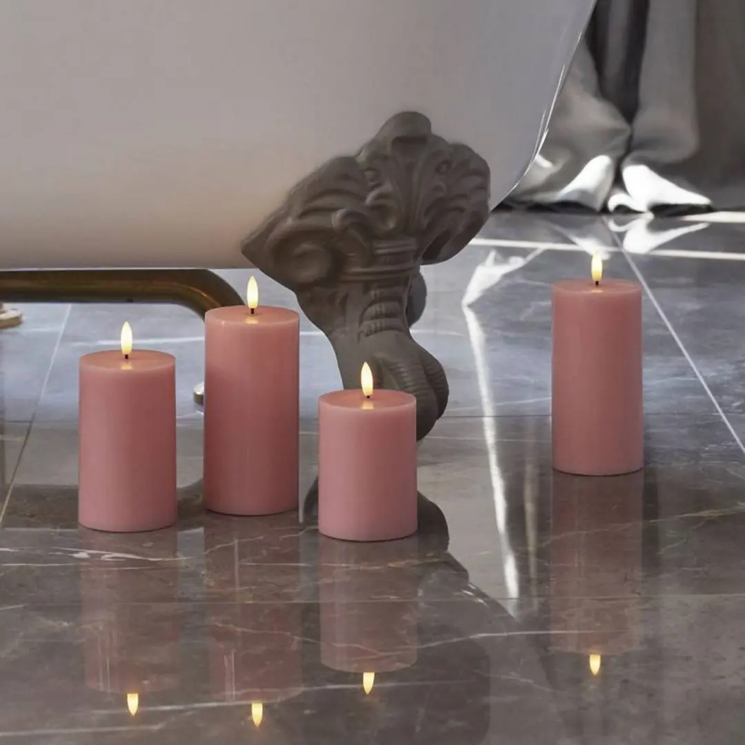 Sirius LED-Teelicht Sille, pink, Wachs, 2er-Set, Batteriebetrieb