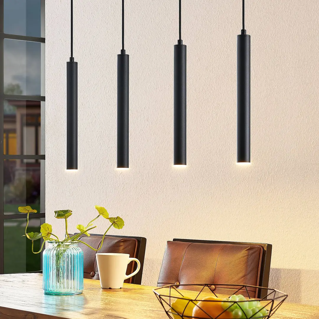 Arcchio LED-Hängeleuchte Kammeron, schwarz, Metall, 80 cm