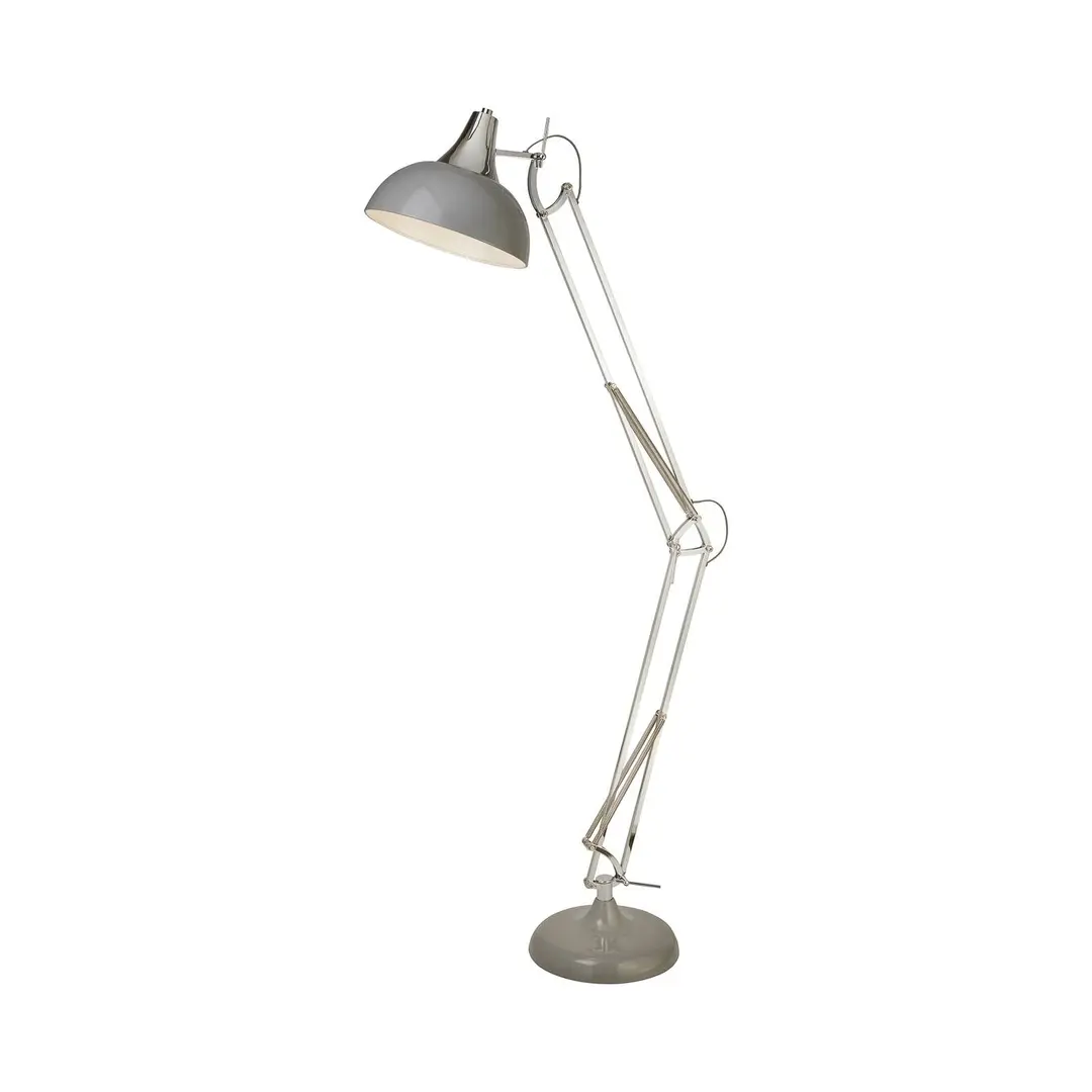 Searchlight Stehleuchte Goliath, grau, Metall, E27, 170 cm, verstellbar