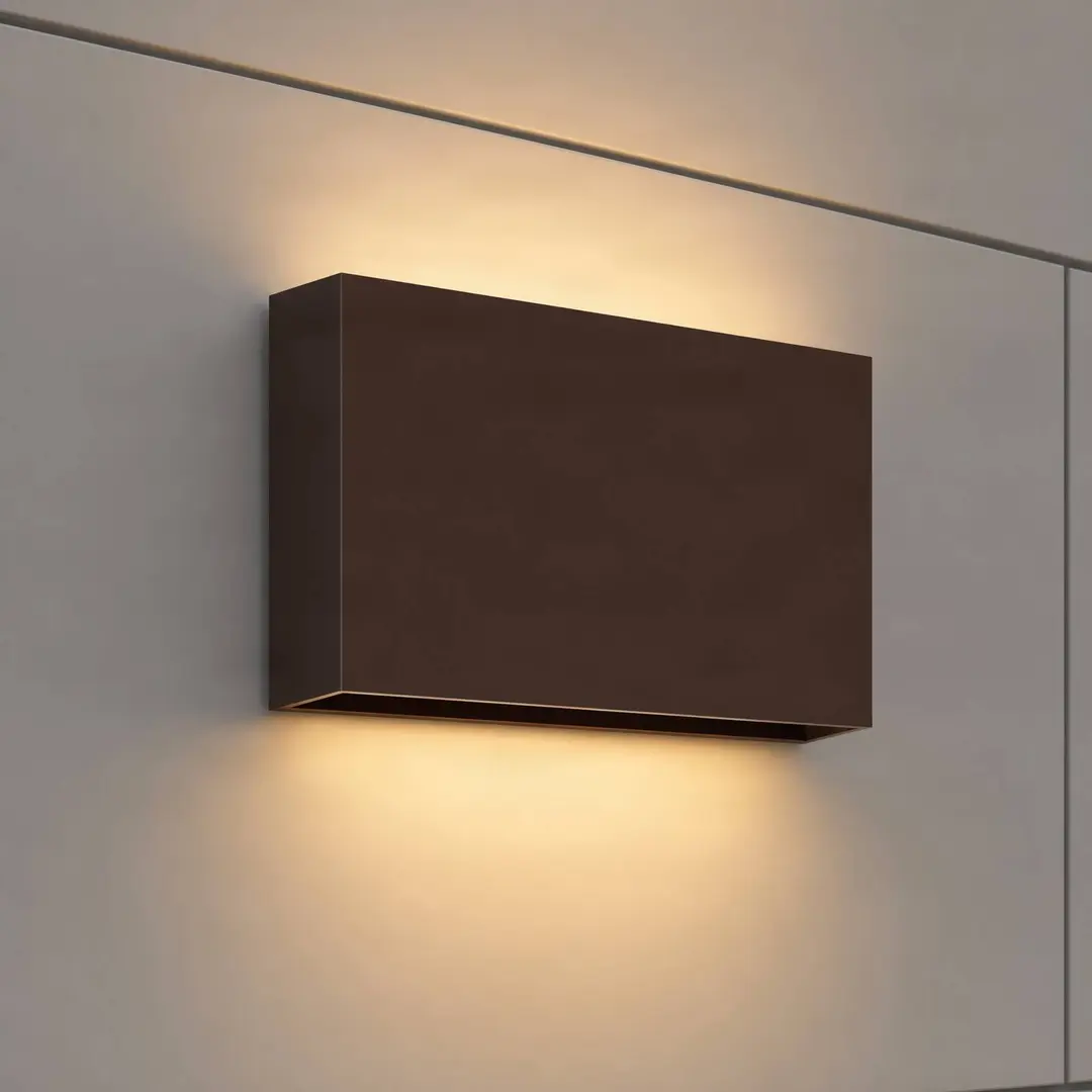 Lindby LED-Außenwandlampe Jarte, 20 cm, up/down, braun, IP65