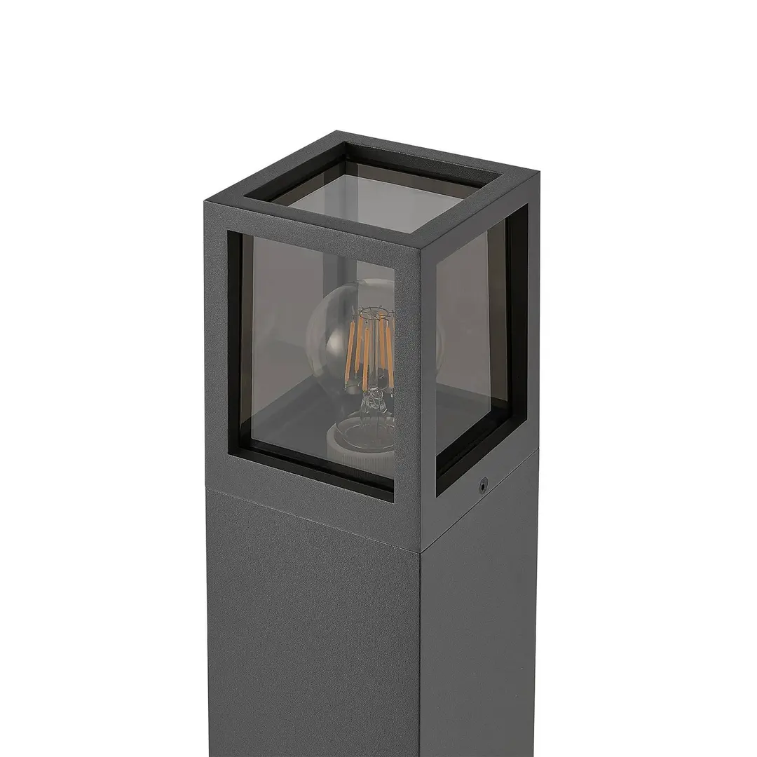 Deko-Light Wegelampe Facado II, Höhe 65 cm, grau/rauch, 11 x 11 cm IP65
