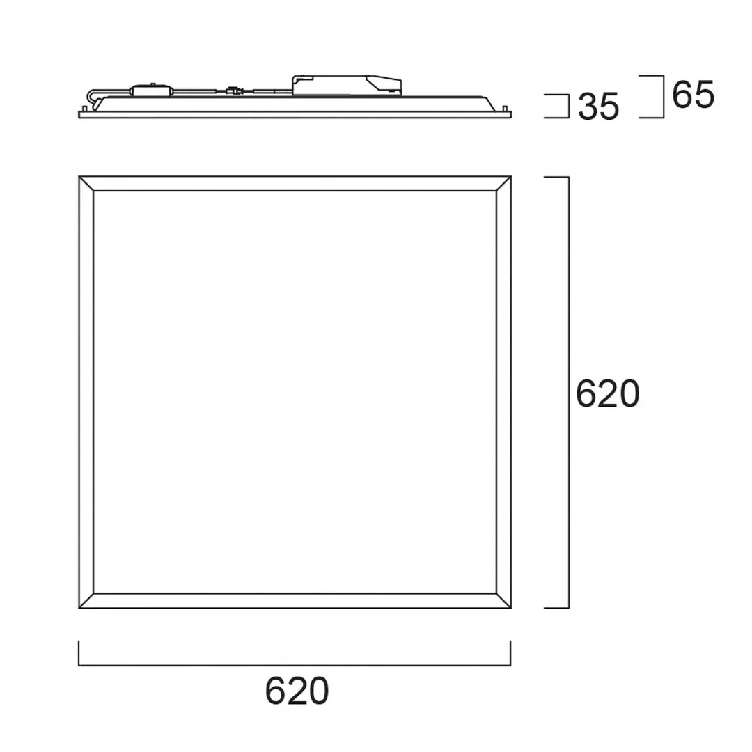 Sylvania LED-Einbaupanel START, weiß, 62x62 cm, DALI, CCT, 33 W UGR19