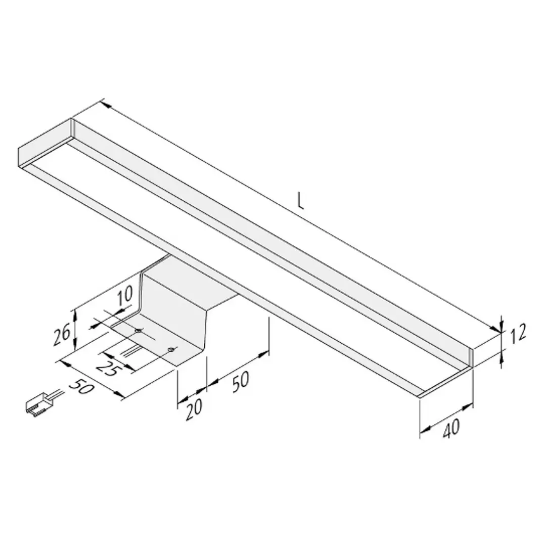 Hera LED-Schrankaufbauleuchte Lugano 4.000K, 90 cm