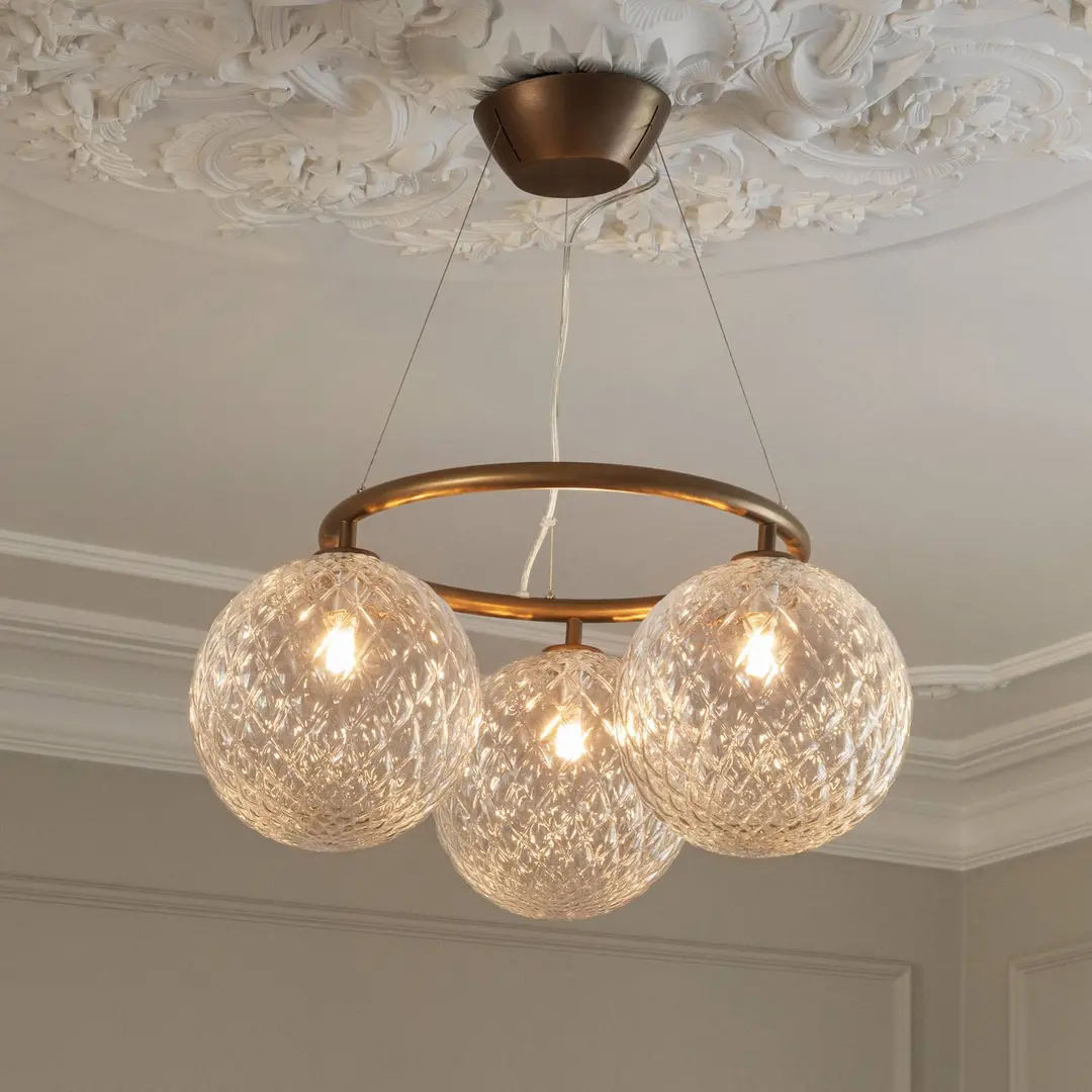 Nuura Kronleuchter Miira 3 Circular, Ø 54 cm, bronze/klar