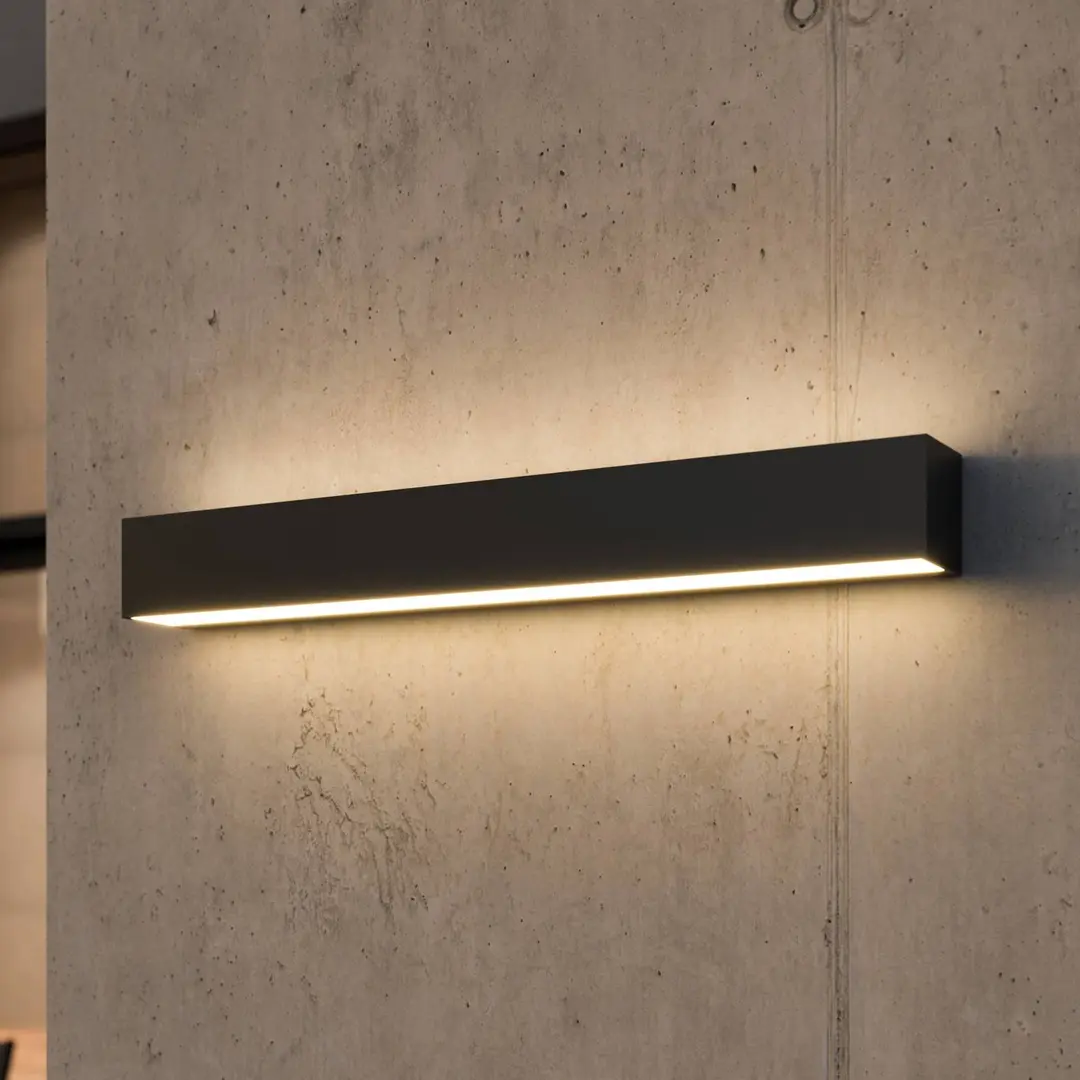 Lucande LED-Wandleuchte Lengo, 50cm anthrazit, up/down 3000K