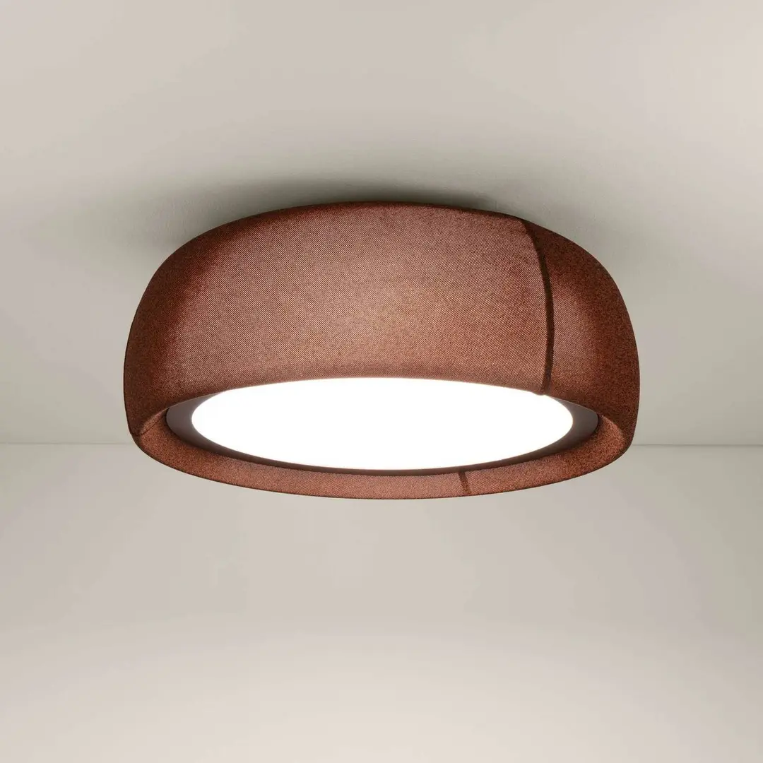 LEDS-C4 LED-Deckenlampe Gong, braun, 3.000 K, Ø 61,2 cm