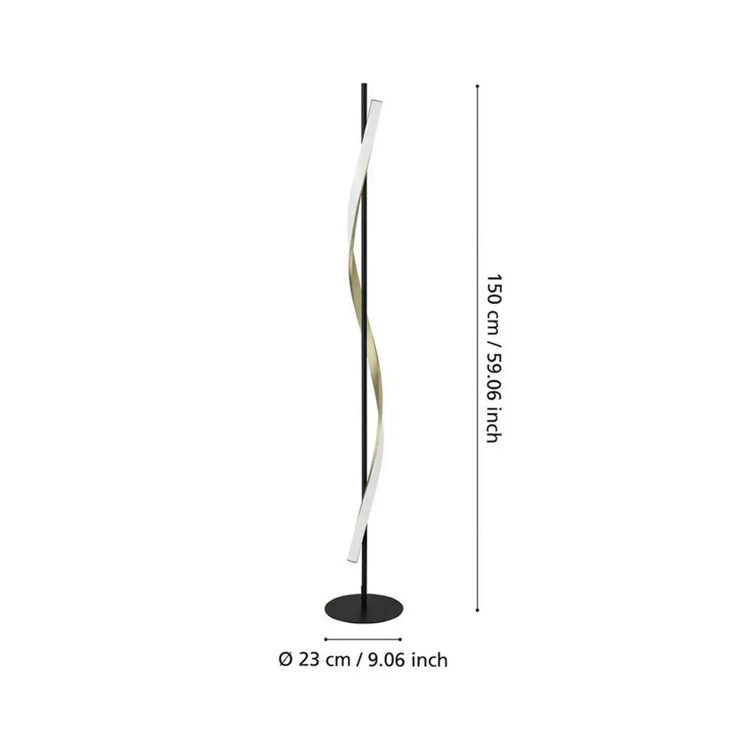 EGLO LED-Stehleuchte CONAPRATO, schwarz/messing, 150 cm, CCT