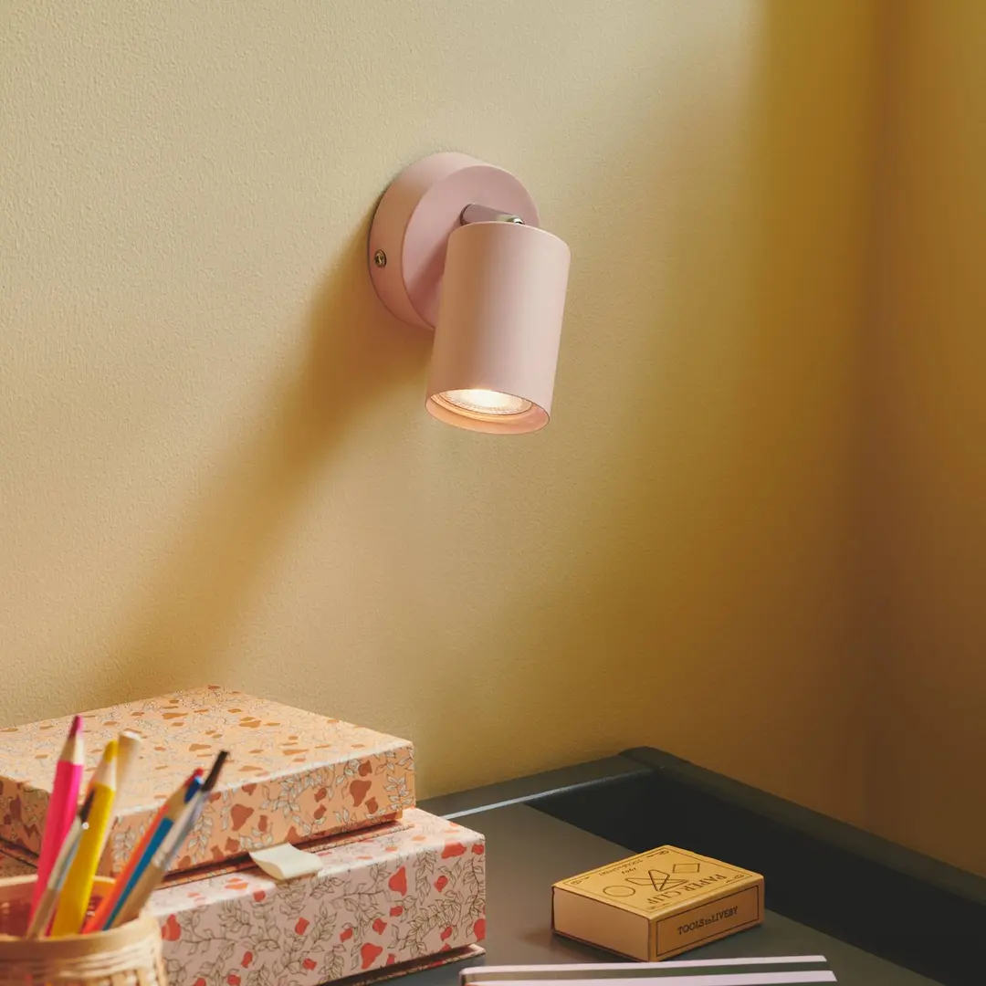 Nordlux Wandstrahler Explore mit Kabel und Stecker, GU10, rosé