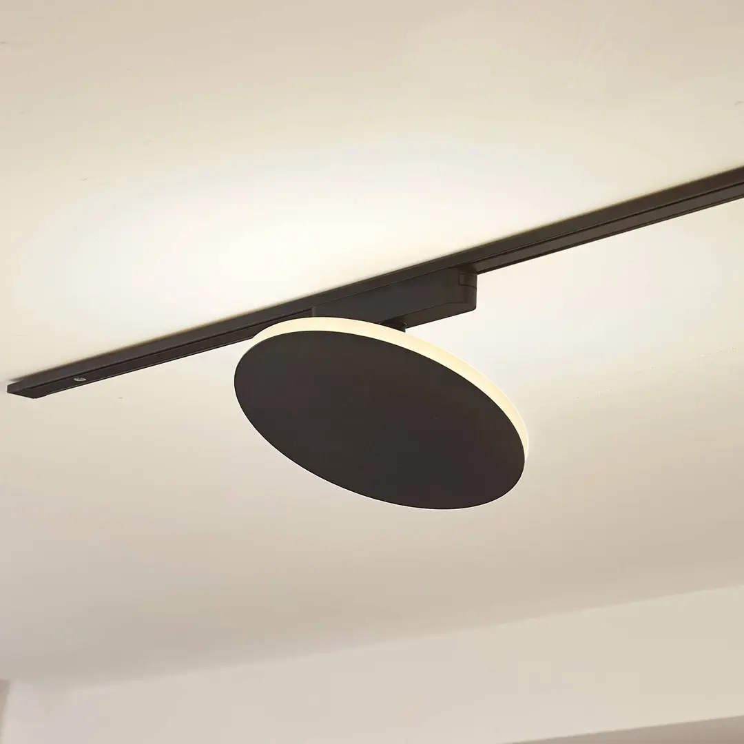 Lindby LED-Schienenlampe Lumaro, schwarz, Alu, 48V, dimmbar