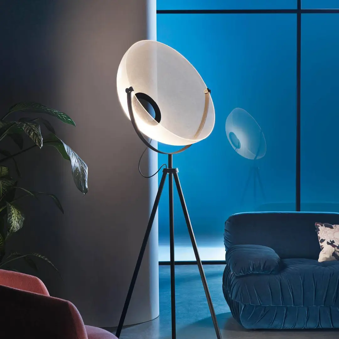 Stilnovo LED-Stehleuchte Demi Moon, schwarz, Höhe 196 cm