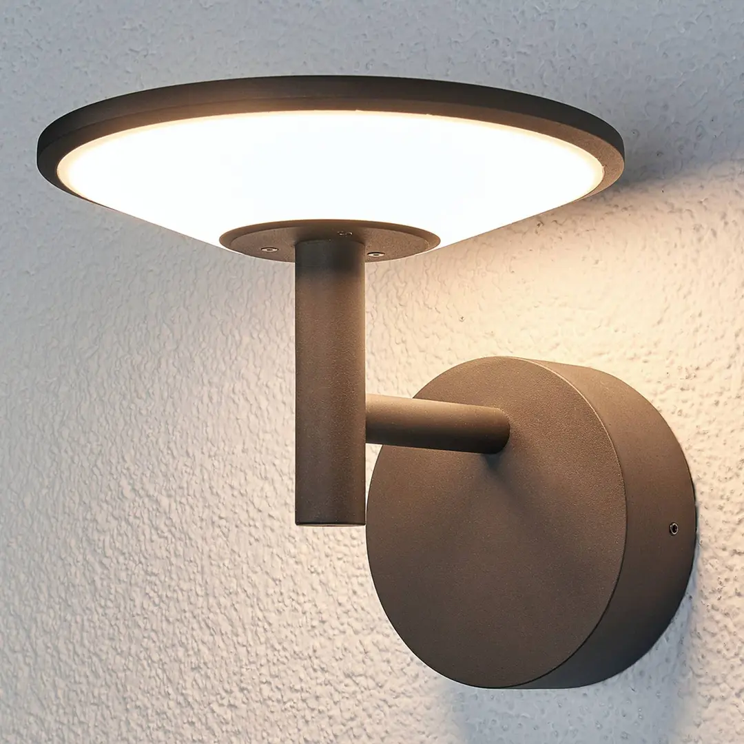 Lucande LED-Außenwandleuchte Fenia,anthrazit, Aluminium,IP65