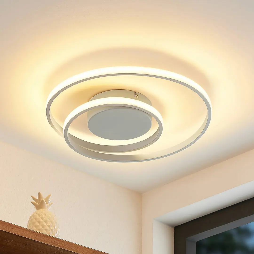 Lindby LED-Deckenleuchte Emisua, weiß, CCT, dimmbar