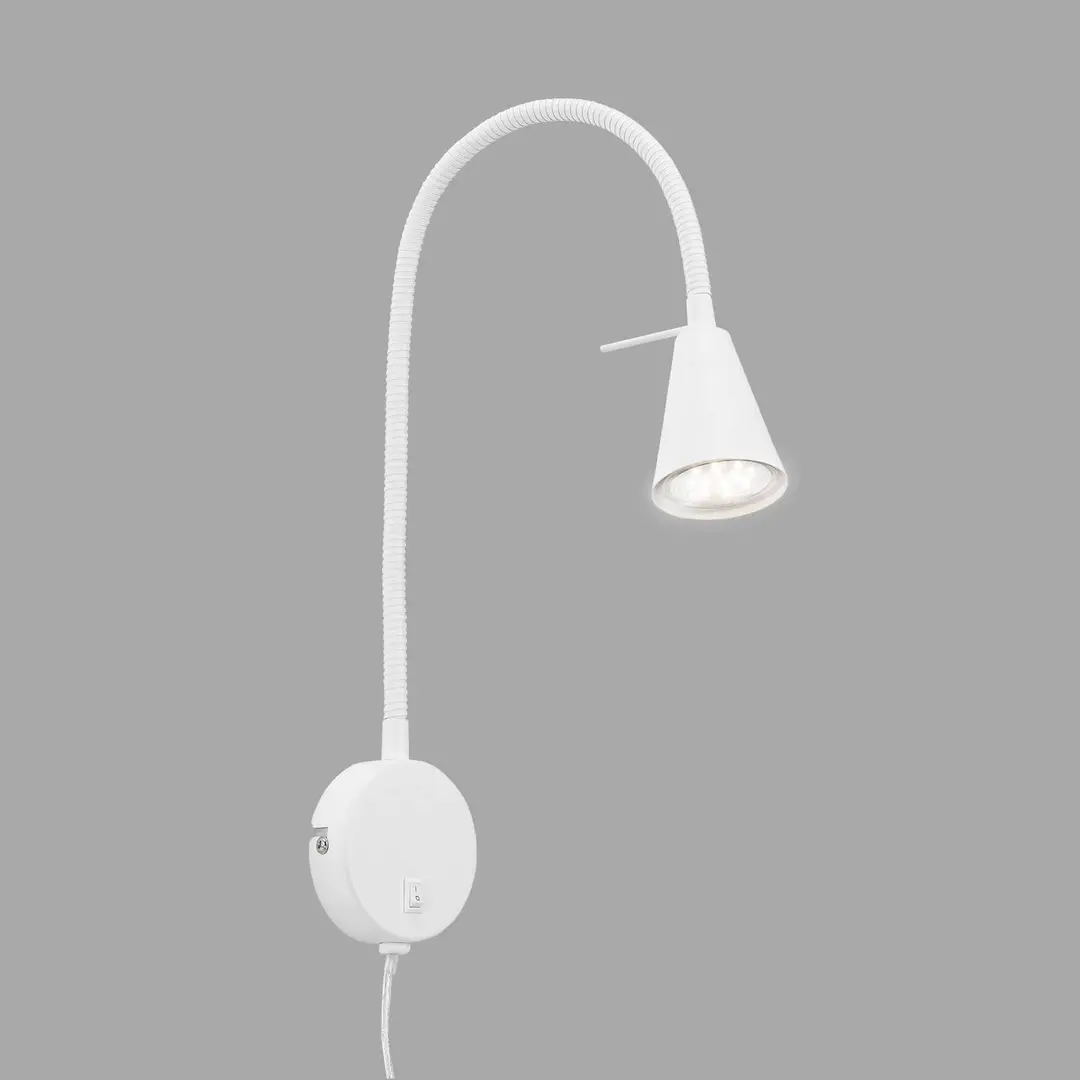 Briloner LED-Wandleuchte Tusa, weiß, Metall, 45cm, Flexarm