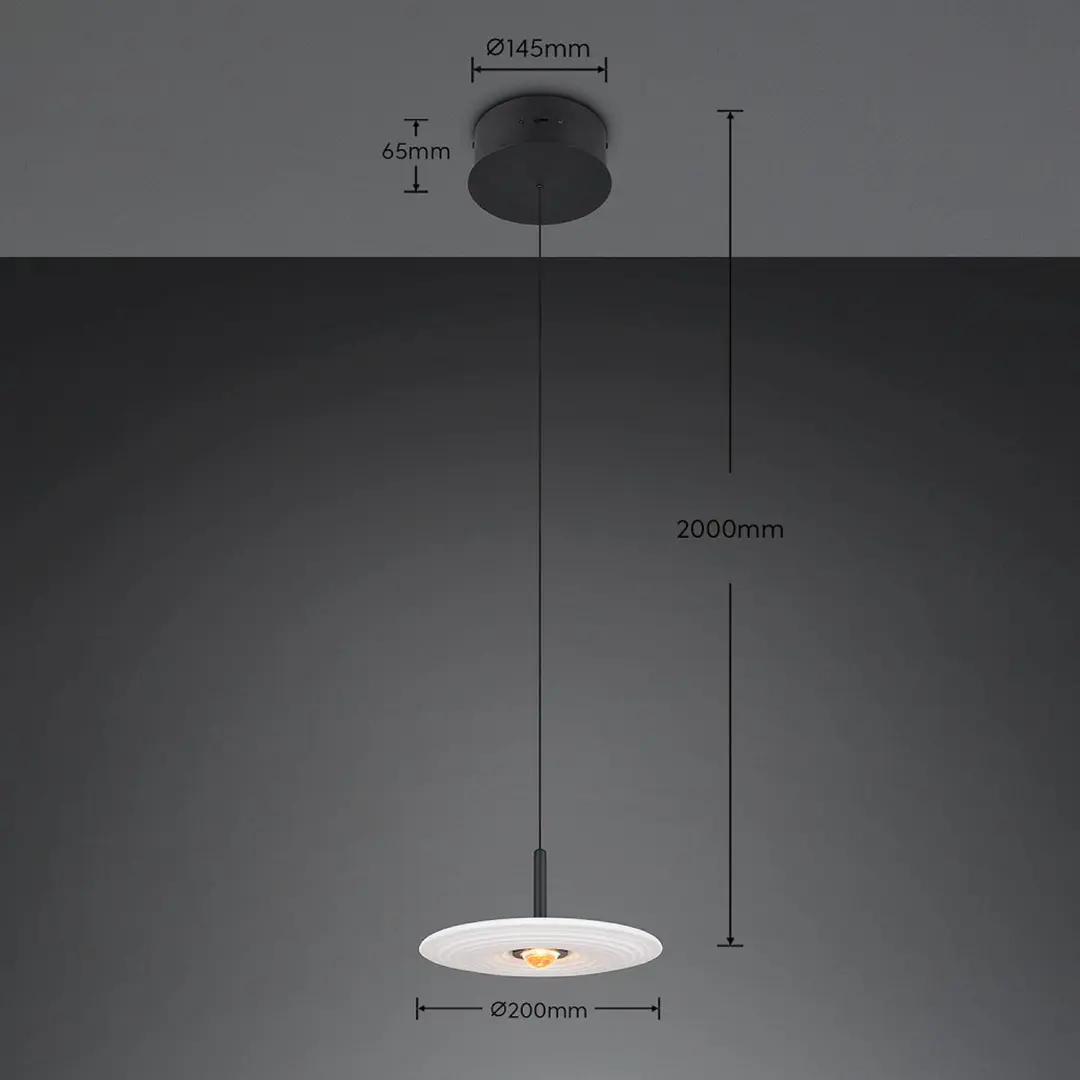 Trio Lighting LED-Pendellampe Sirena, weiß, Ø 20 cm, Glas, CCT