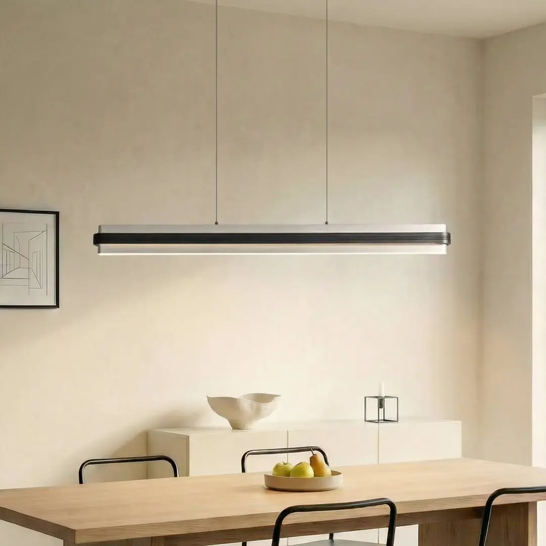 Lucande LED-Hängeleuchte Tarnin, schwarz/nickel, 98 cm