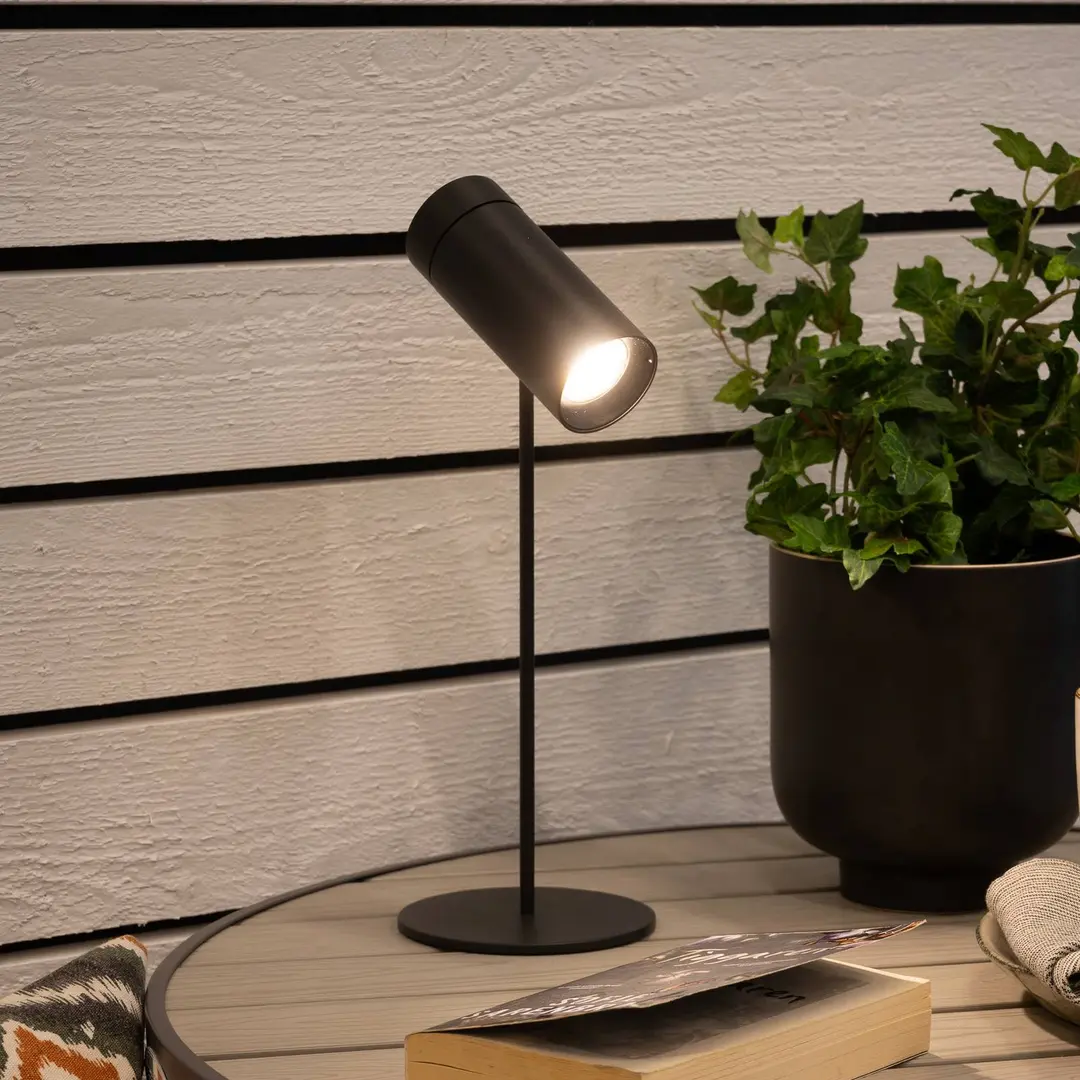 Konstsmide LED-Akku-Tischleuchte Multi, schwarz, Höhe 30 cm, IP54