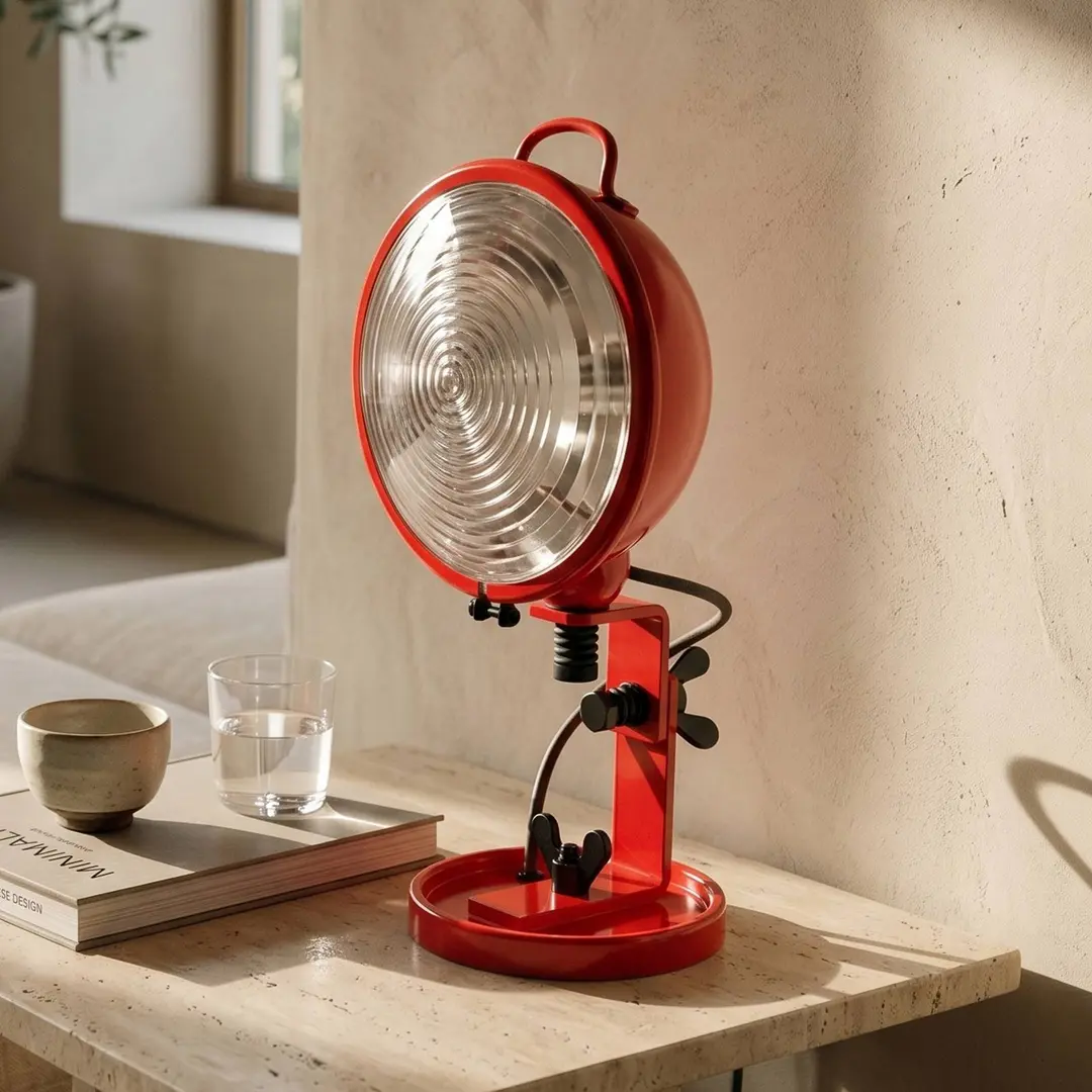 Aluminor Tischleuchte Jeep, rot, Höhe 34 cm, Metall, Glas, E14