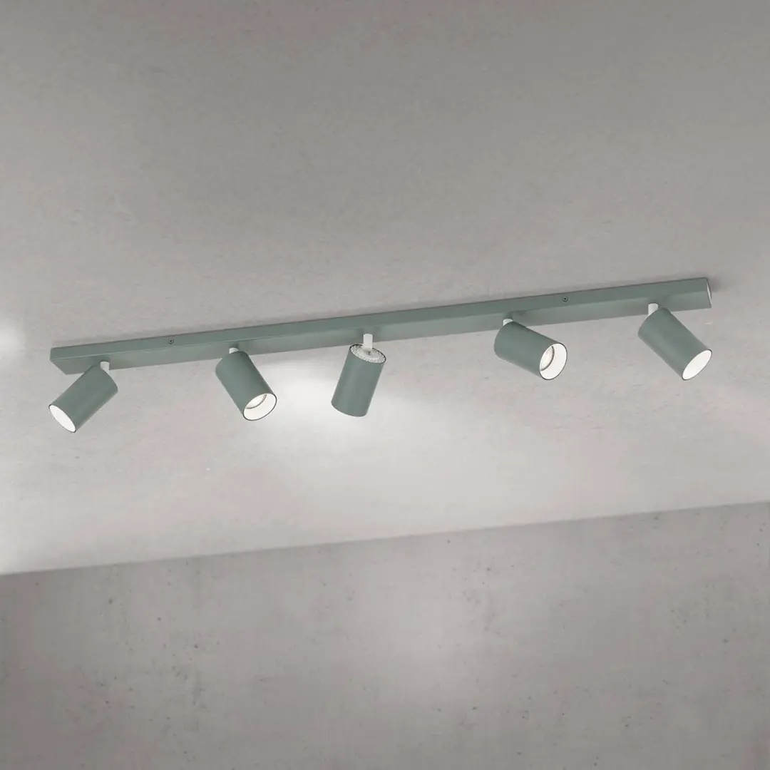 Orion Deckenstrahler Sean, lichtgrün, 5-flammig, Aluminium, GU10