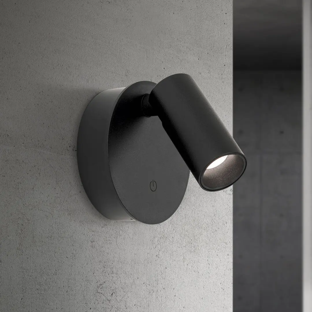 Orion LED-Akku-Wandstraher Luxy, schwarz, Aluminium, CCT, Dimmer