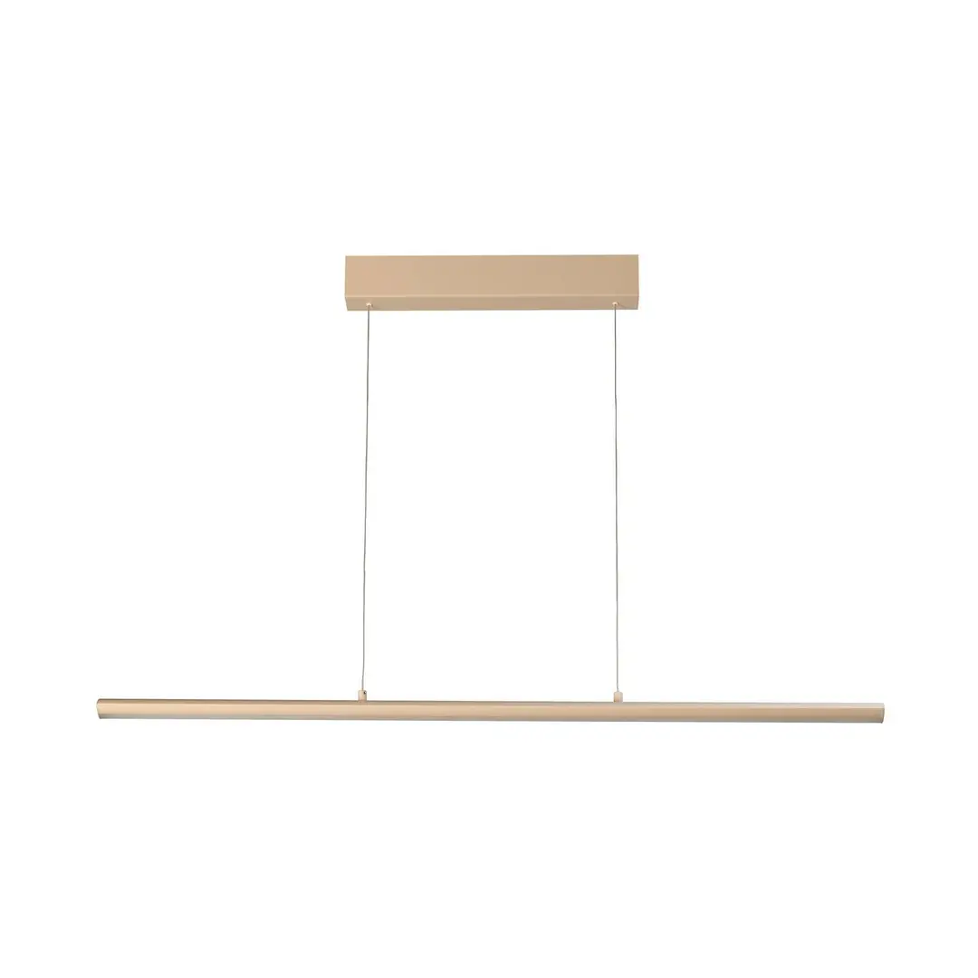 FISCHER & HONSEL LED-Hängelampe Borena, sandfarben, Länge 113 cm, Metall