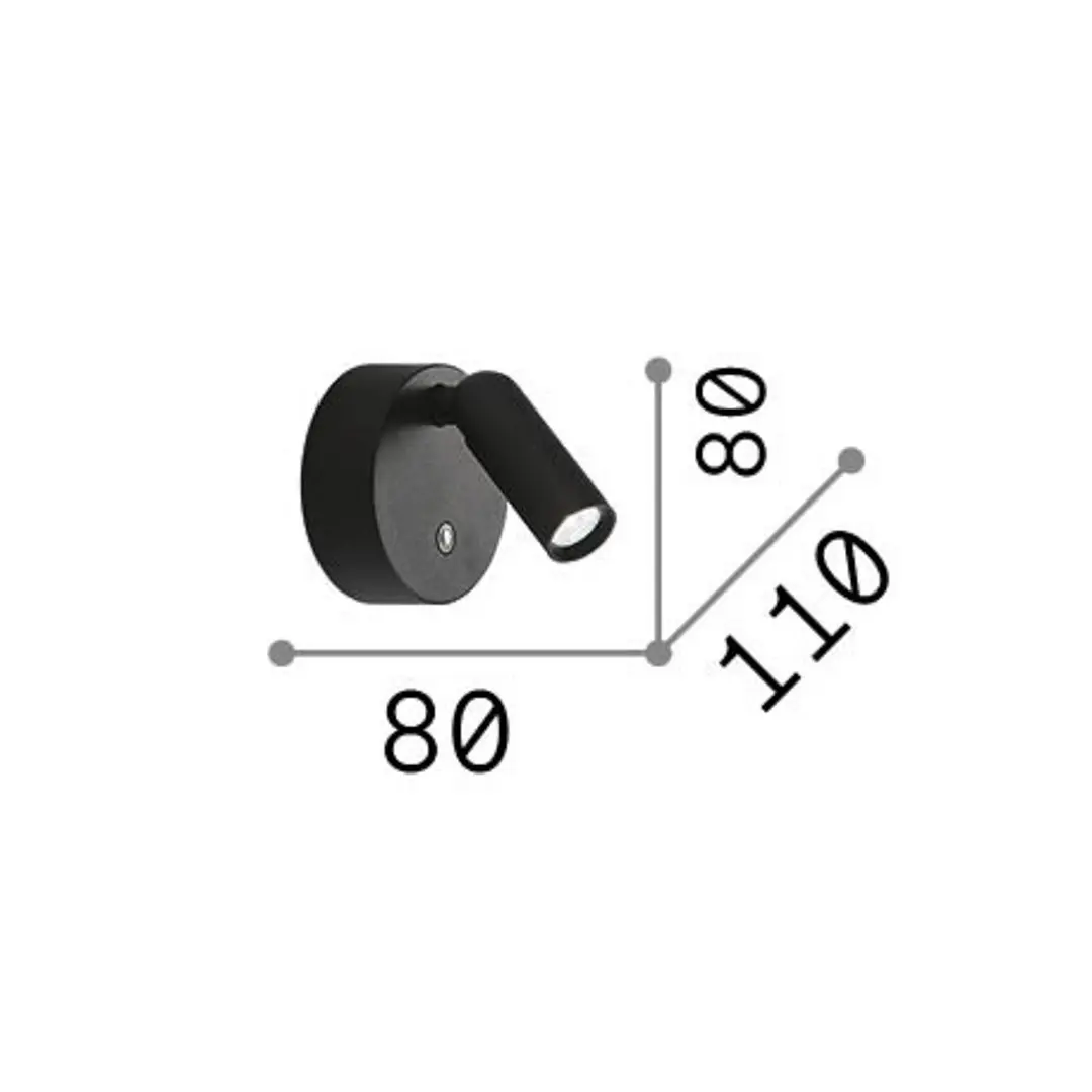 Ideal Lux LED-Akku-Wandstrahler Bean, weiß, Ø 8 cm