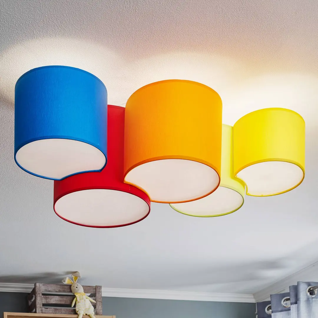 TK Lighting Deckenleuchte Mona fünfflammig, multicolor