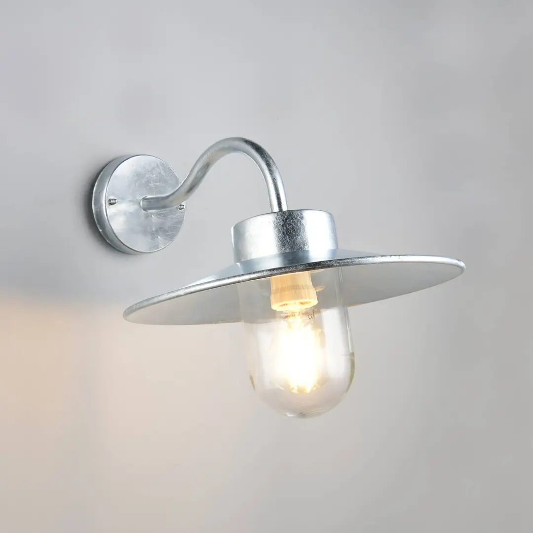 Trio Lighting Außenwandlampe Tana, zinkfarben, Ausladung 41 cm Metall IP44