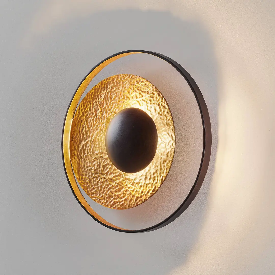 Holländer Wandleuchte Satellite in Gold-Braun, Ø 40 cm