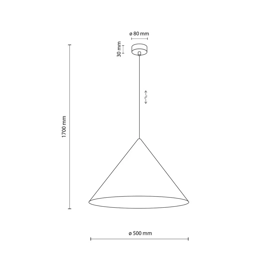 TK Lighting Hängeleuchte Cono, 1-flammig, Ø 50 cm, orange, E27