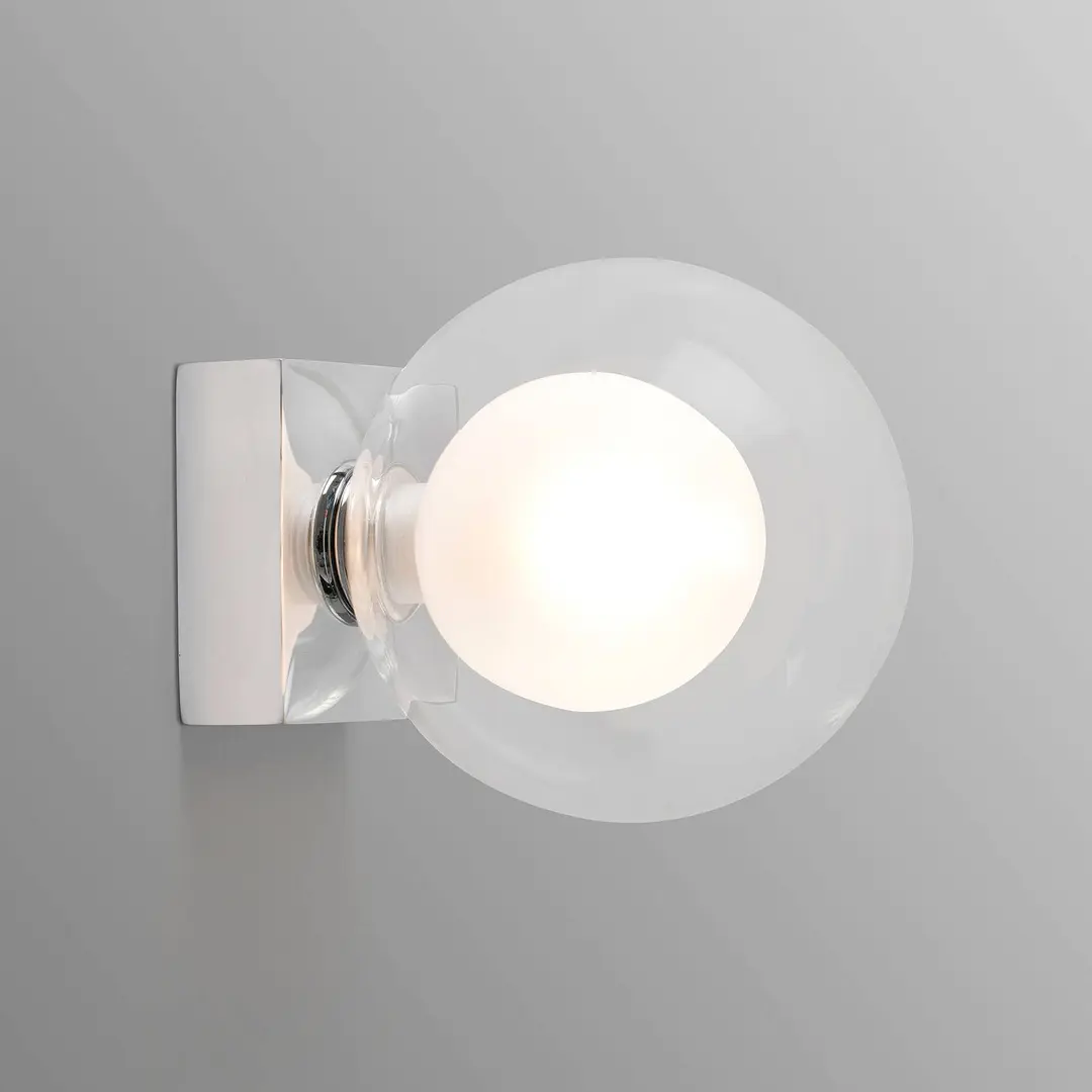 FARO BARCELONA Wandleuchte Perla mit doppeltem Schirm, chrom